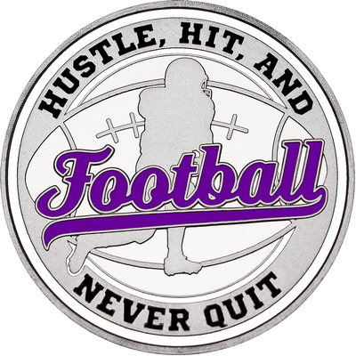 Purple "Football" with White Outer Circular Borders